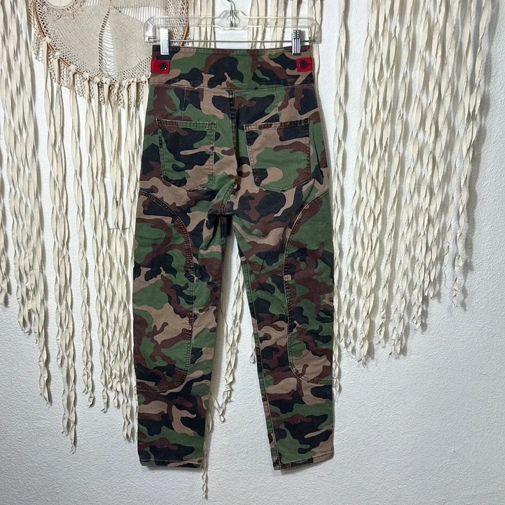 Veronica Beard High Rise Kane Camo Straight Leg Pant Size 25 - Picture 6 of 12
